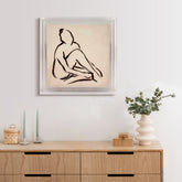 Brush Figure Study I - High Resolution Giclee Printed Canvas Framed in Contemporary Clear Acrylic Frame